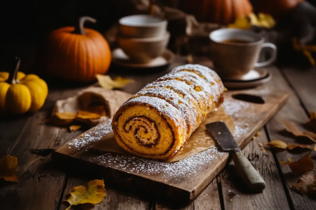 Pumpkin Roll Recipes – Classic Swirled Pumpkin Roll with Cream Cheese Filling