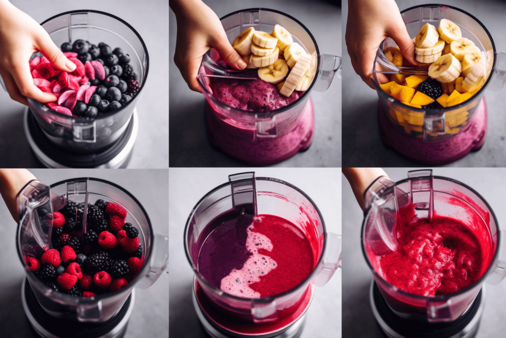 Acai bowl ingredients on a table